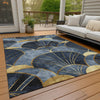 Piper Looms Chantille Floral ACN2221 Navy Machine Washable Area Rug Outdoor Lifestyle Image Feature
