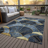 Piper Looms Chantille Floral ACN2221 Navy Machine Washable Area Rug Outdoor Lifestyle Image Feature