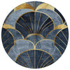 Piper Looms Chantille Floral ACN2221 Navy Machine Washable Area Rug Round Main Image