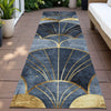 Piper Looms Chantille Floral ACN2221 Navy Machine Washable Area Rug Runner Outdoor Lifestyle Image Feature