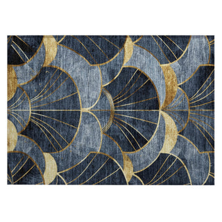 Piper Looms Chantille Floral ACN2221 Navy Machine Washable Area Rug Scatter Main Image
