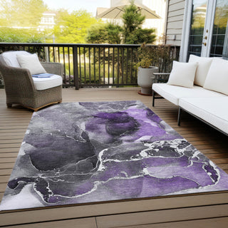 Piper Looms Chantille Watercolors ACN503 Purple Area Rug