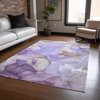 Piper Looms Chantille Watercolors ACN504 Purple Area Rug