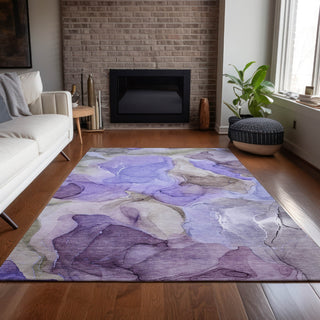 Piper Looms Chantille Watercolors ACN504 Purple Area Rug