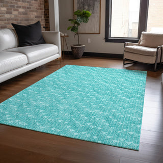 Piper Looms Chantille Arrows ACN514 Teal Area Rug