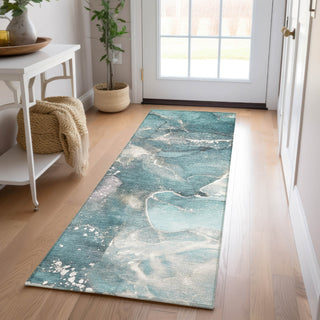 Piper Looms Chantille Watercolors ACN518 Teal Area Rug