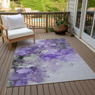 Piper Looms Chantille Watercolors ACN520 Purple Area Rug