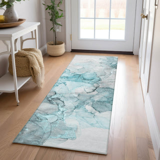 Piper Looms Chantille Watercolors ACN520 Teal Area Rug