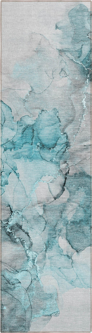 Piper Looms Chantille Watercolors ACN520 Teal Area Rug