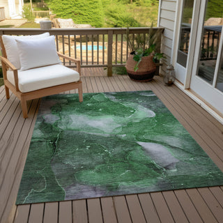 Piper Looms Chantille Watercolors ACN522 Emerald Area Rug