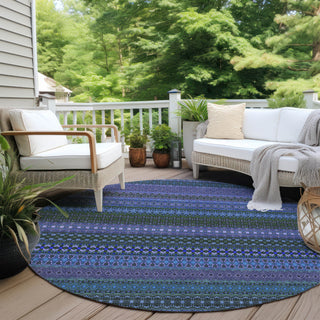 Piper Looms Chantille Stripes ACN527 Blue Area Rug
