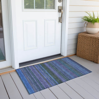 Piper Looms Chantille Stripes ACN527 Blue Area Rug