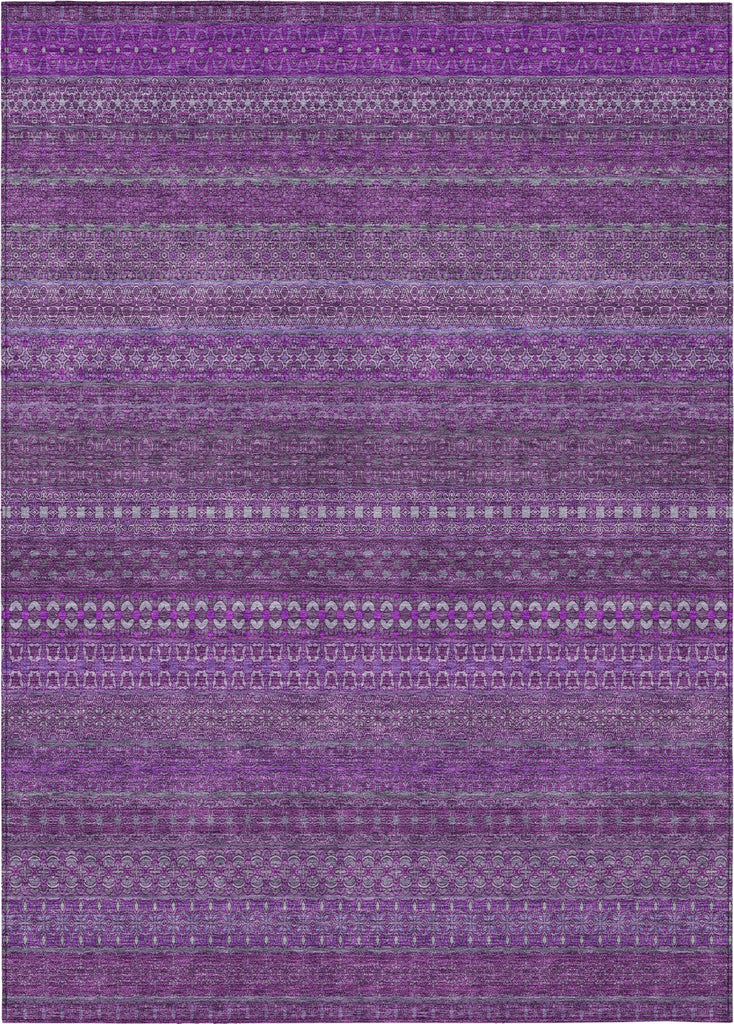 Piper Looms Chantille Stripes ACN527 Eggplant Area Rug