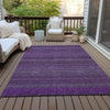 Piper Looms Chantille Stripes ACN527 Eggplant Area Rug