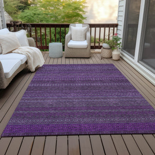 Piper Looms Chantille Stripes ACN527 Eggplant Area Rug