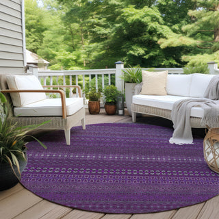 Piper Looms Chantille Stripes ACN527 Eggplant Area Rug