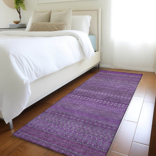 Piper Looms Chantille Stripes ACN527 Eggplant Area Rug