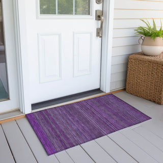 Piper Looms Chantille Stripes ACN527 Eggplant Area Rug