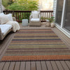 Piper Looms Chantille Stripes ACN527 Paprika Area Rug