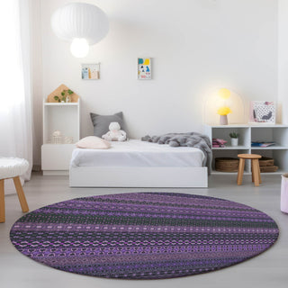 Piper Looms Chantille Stripes ACN527 Purple Area Rug