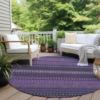 Piper Looms Chantille Stripes ACN527 Purple Area Rug