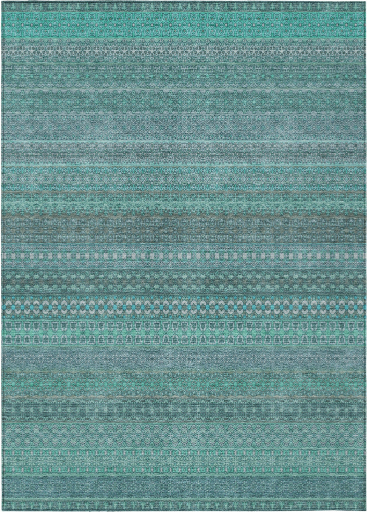 Piper Looms Chantille Stripes ACN527 Turquoise Area Rug