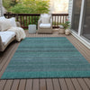 Piper Looms Chantille Stripes ACN527 Turquoise Area Rug