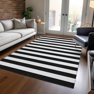 Piper Looms Chantille Stripes ACN528 Black Area Rug