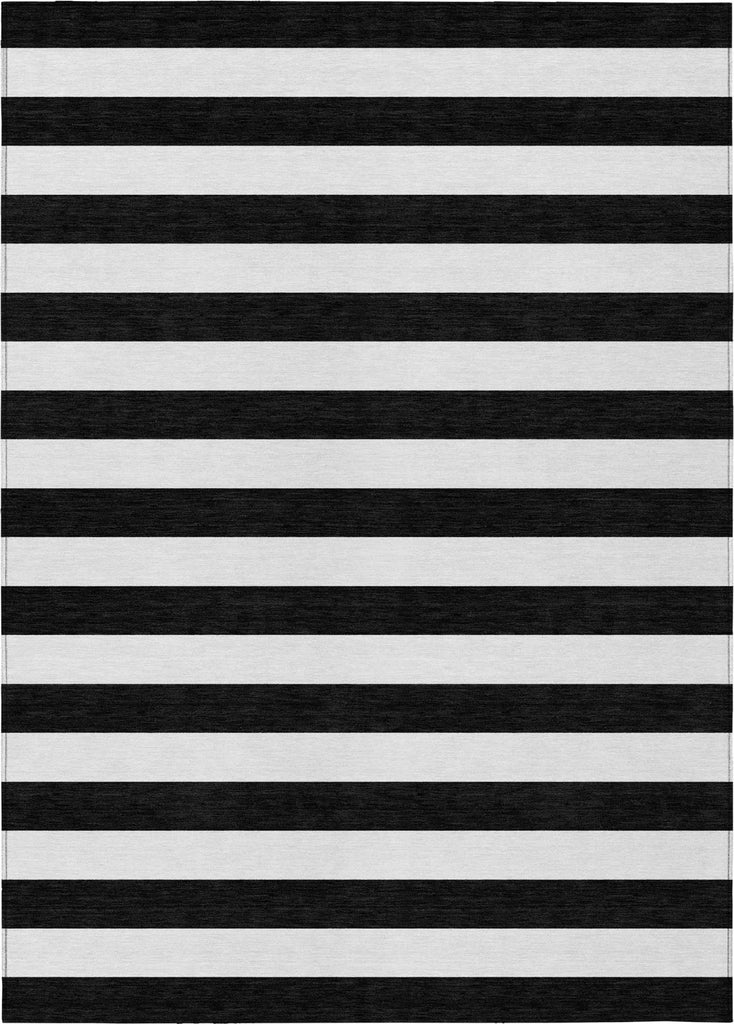 Piper Looms Chantille Stripes ACN528 Black Area Rug