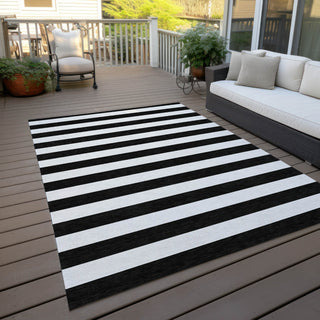 Piper Looms Chantille Stripes ACN528 Black Area Rug