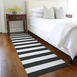 Piper Looms Chantille Stripes ACN528 Black Area Rug