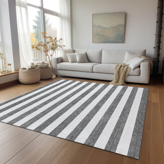 Piper Looms Chantille Stripes ACN528 Charcoal Area Rug