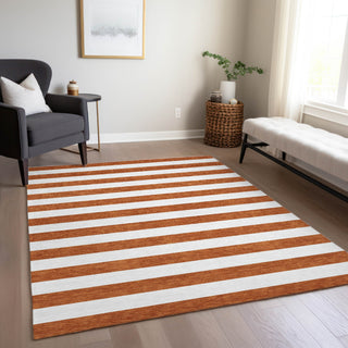 Piper Looms Chantille Stripes ACN528 Paprika Area Rug