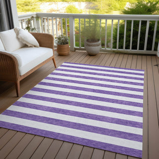 Piper Looms Chantille Stripes ACN528 Purple Area Rug