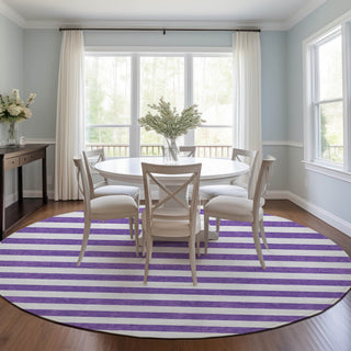 Piper Looms Chantille Stripes ACN528 Purple Area Rug