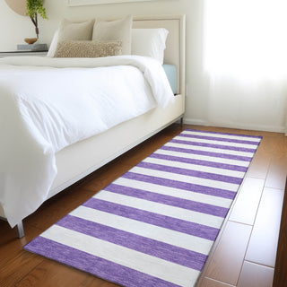 Piper Looms Chantille Stripes ACN528 Purple Area Rug