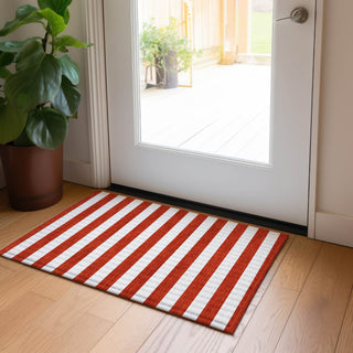 Piper Looms Chantille Stripes ACN528 Red Area Rug