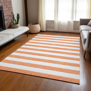 Piper Looms Chantille Stripes ACN528 Salmon Area Rug