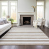 Piper Looms Chantille Stripes ACN528 Taupe Area Rug