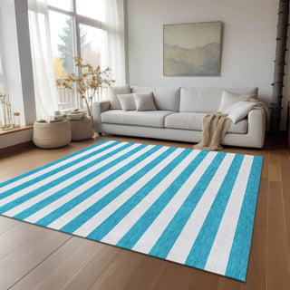 Piper Looms Chantille Stripes ACN528 Teal Area Rug