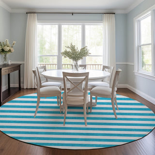 Piper Looms Chantille Stripes ACN528 Teal Area Rug