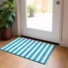 Piper Looms Chantille Stripes ACN528 Teal Area Rug