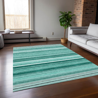 Piper Looms Chantille Stripes ACN529 Aqua Area Rug