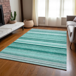 Piper Looms Chantille Stripes ACN529 Aqua Area Rug