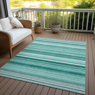 Piper Looms Chantille Stripes ACN529 Aqua Area Rug