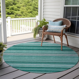 Piper Looms Chantille Stripes ACN529 Aqua Area Rug