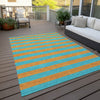 Piper Looms Chantille Stripes ACN530 Aqua Area Rug