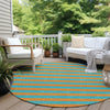 Piper Looms Chantille Stripes ACN530 Aqua Area Rug