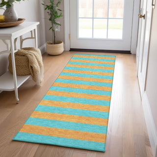 Piper Looms Chantille Stripes ACN530 Aqua Area Rug