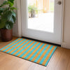 Piper Looms Chantille Stripes ACN530 Aqua Area Rug